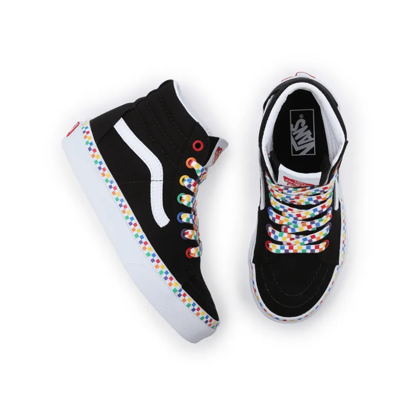 VANS Rainbow Checkerboard Sk8-hi Kinderschoenen Zwart (VN000D5FAC5)