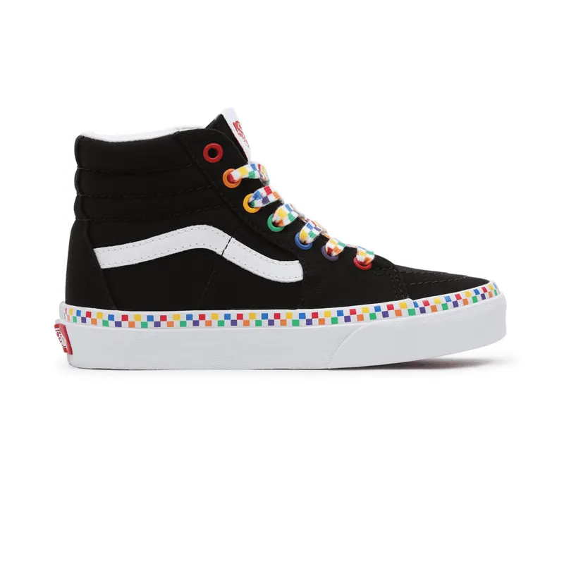 VANS Rainbow Checkerboard Sk8-hi Kinderschoenen Zwart (VN000D5FAC5)