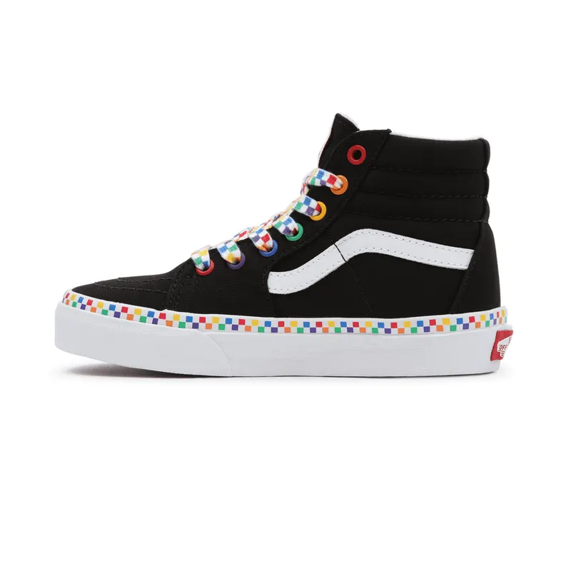VANS Rainbow Checkerboard Sk8-hi Kinderschoenen Zwart (VN000D5FAC5)