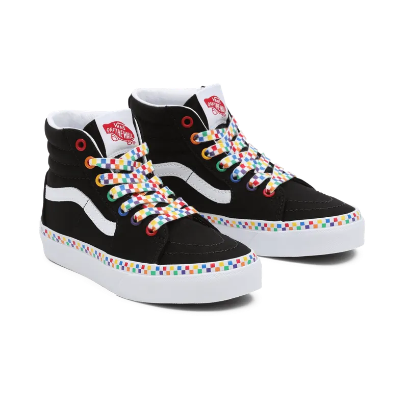 VANS Rainbow Checkerboard Sk8-hi Kinderschoenen Zwart (VN000D5FAC5)