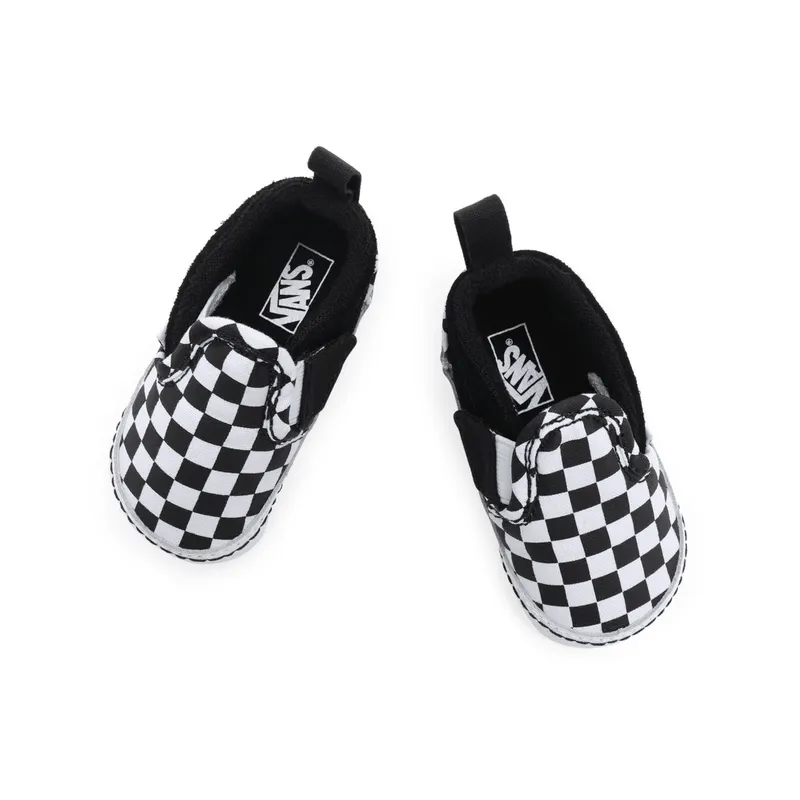 VANS Checker Slip-on Velcro Crib Babyschoenen Zwart (VN0A2XSLFB7)