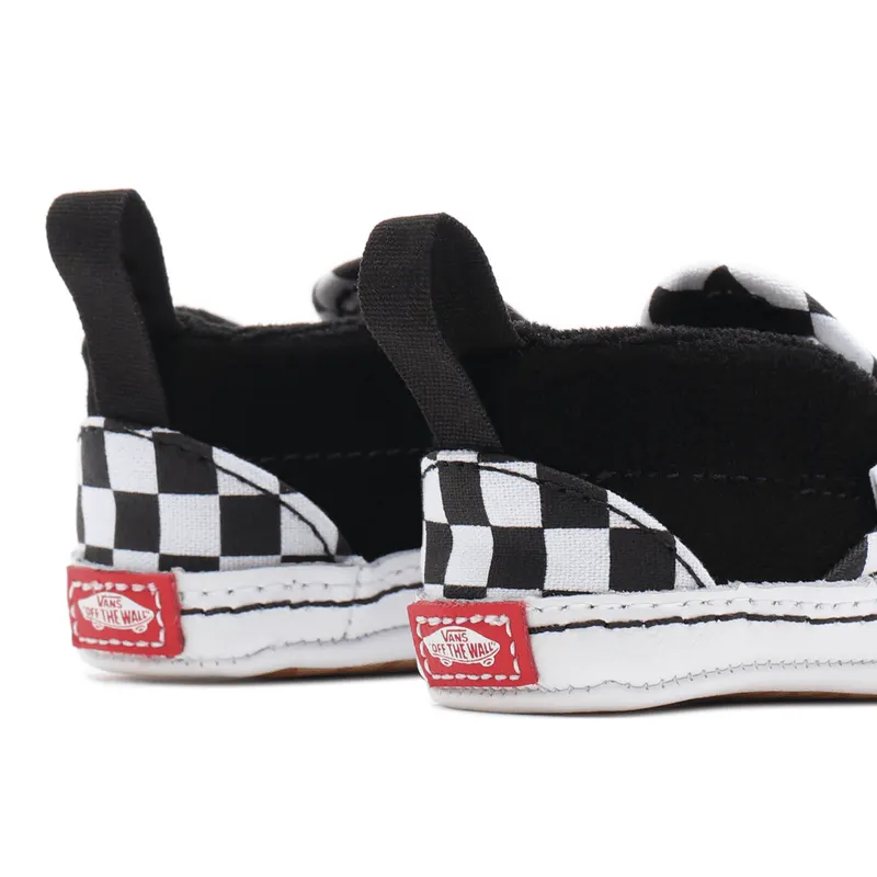 VANS Checker Slip-on Velcro Crib Babyschoenen Zwart (VN0A2XSLFB7)