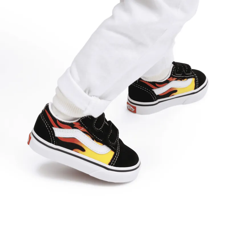 VANS Flame Old Skool Velcro Zwart (VN0A344KPHN)