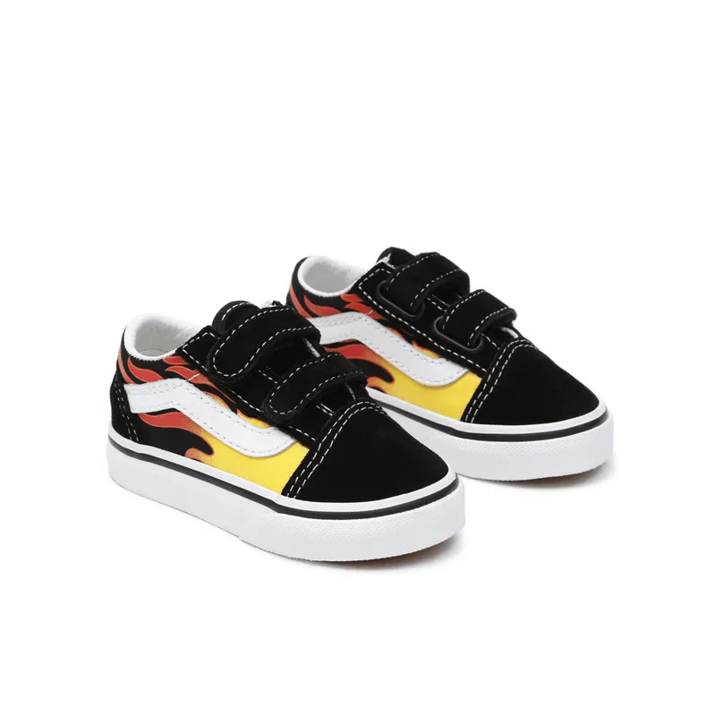 VANS Flame Old Skool Velcro Zwart (VN0A344KPHN)