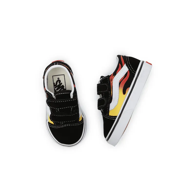VANS Flame Old Skool Velcro Zwart (VN0A344KPHN)