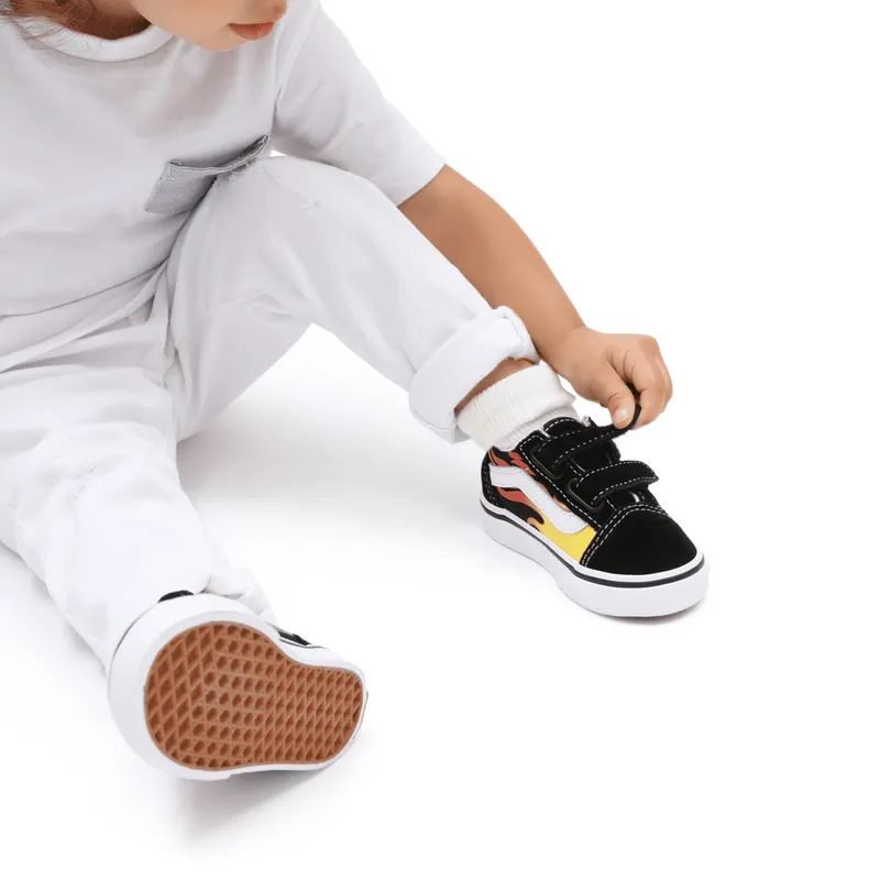 VANS Flame Old Skool Velcro Zwart (VN0A344KPHN)
