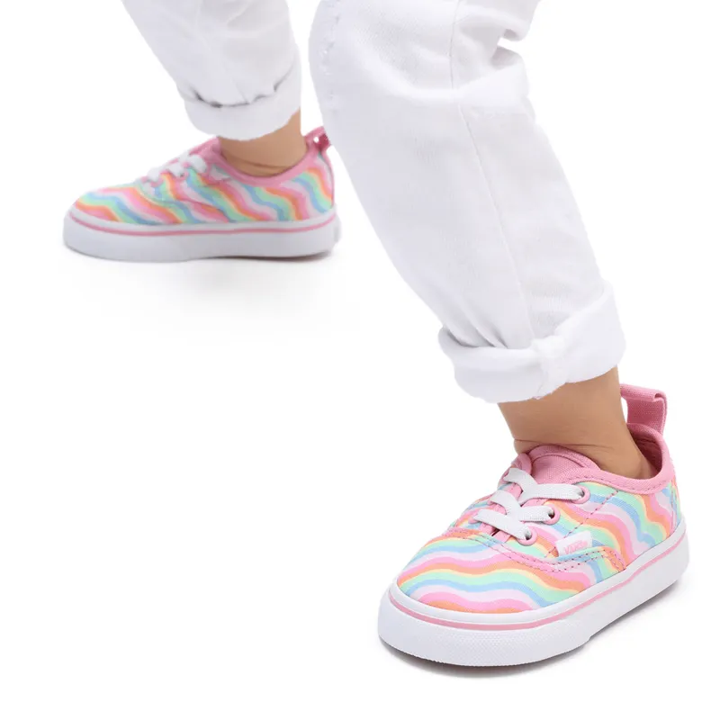 VANS Wavy Rainbow Authentic Met Elastische Veters Voor Peuters Roze (VN0A34A1ARI)