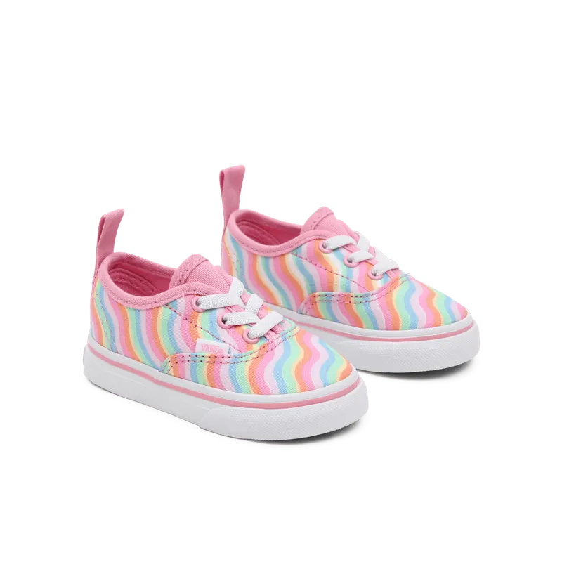 VANS Wavy Rainbow Authentic Met Elastische Veters Voor Peuters Roze (VN0A34A1ARI)