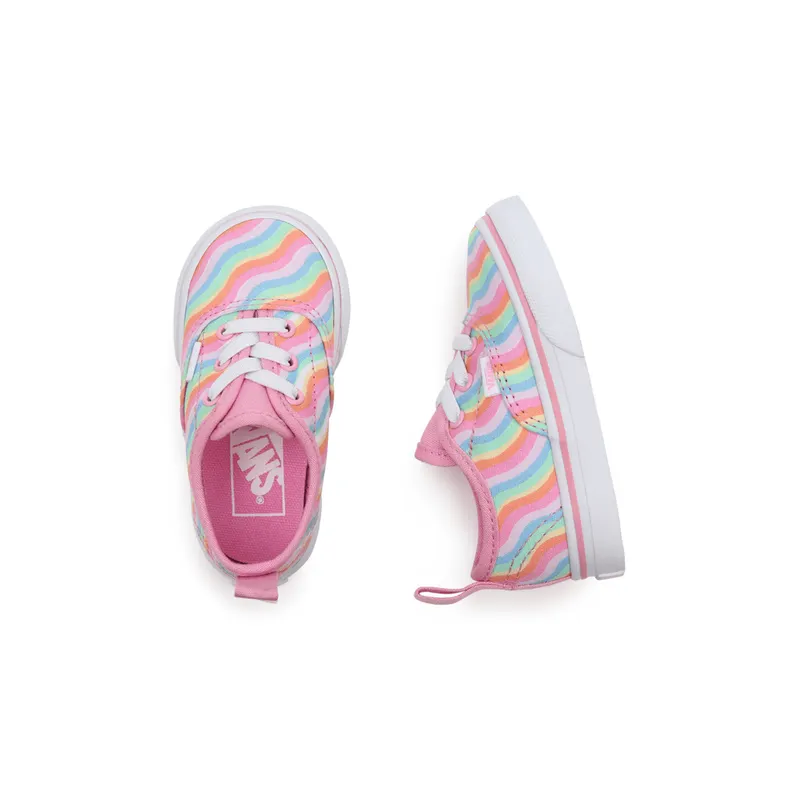 VANS Wavy Rainbow Authentic Met Elastische Veters Voor Peuters Roze (VN0A34A1ARI)