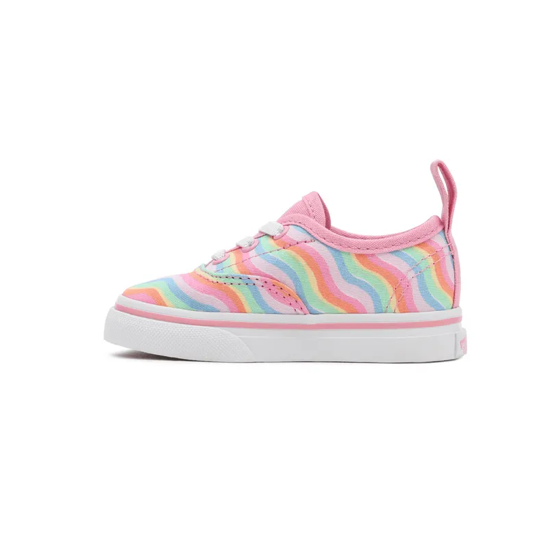 VANS Wavy Rainbow Authentic Met Elastische Veters Voor Peuters Roze (VN0A34A1ARI)