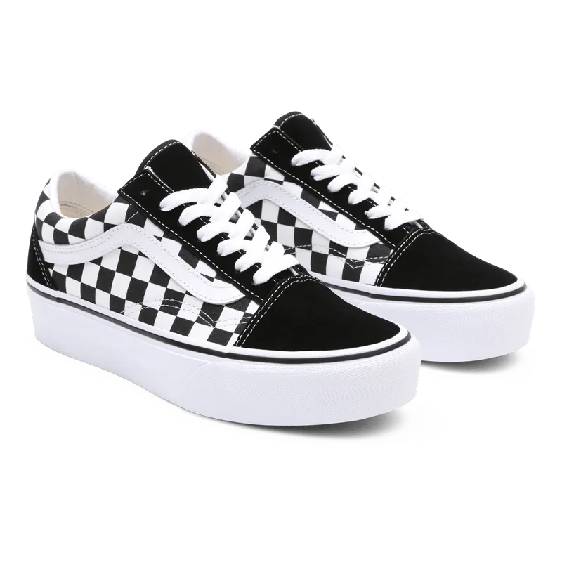 VANS Checkerboard Old Skool Platform Zwart (VN0A3B3UHRK)