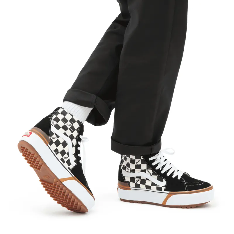 VANS Checkerboard Sk8-hi Stacked Zwart (VN0A4BTWVLV)