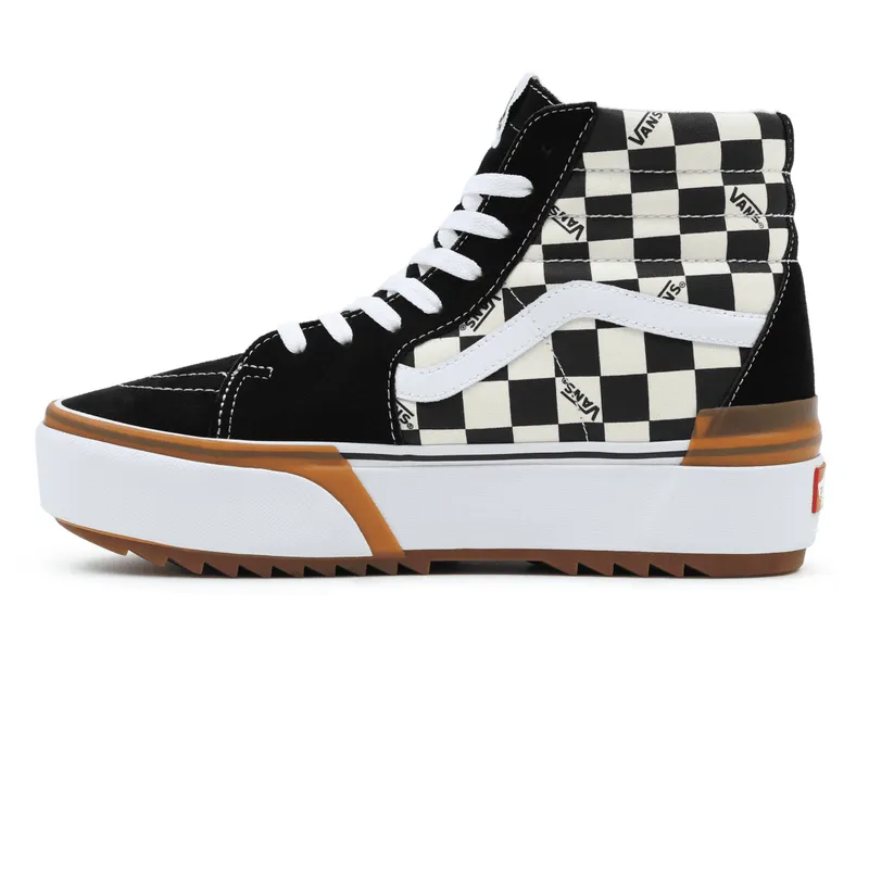 VANS Checkerboard Sk8-hi Stacked Zwart (VN0A4BTWVLV)