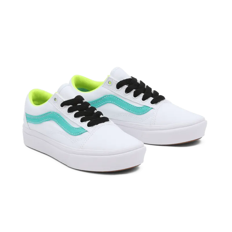 VANS Fluro Comfycush Old Skool Kinderschoenen Wit (VN0A4U1QABU)