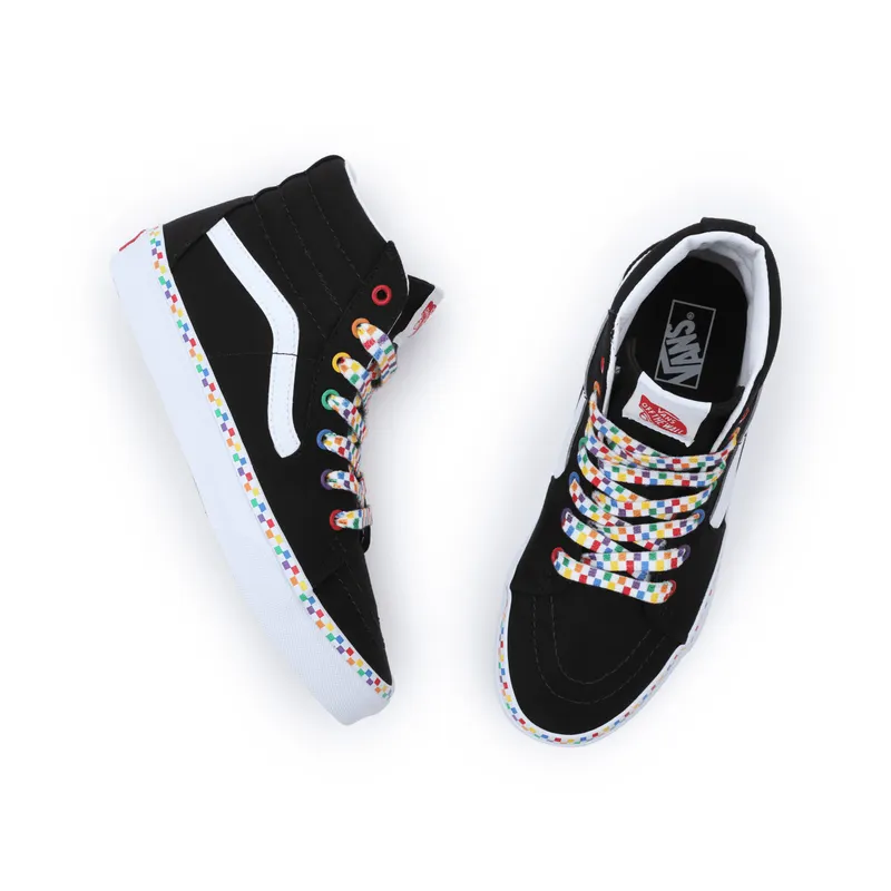 VANS Rainbow Checkerboard Sk8-hi Kinderschoenen Zwart (VN0A4UI2AC5)