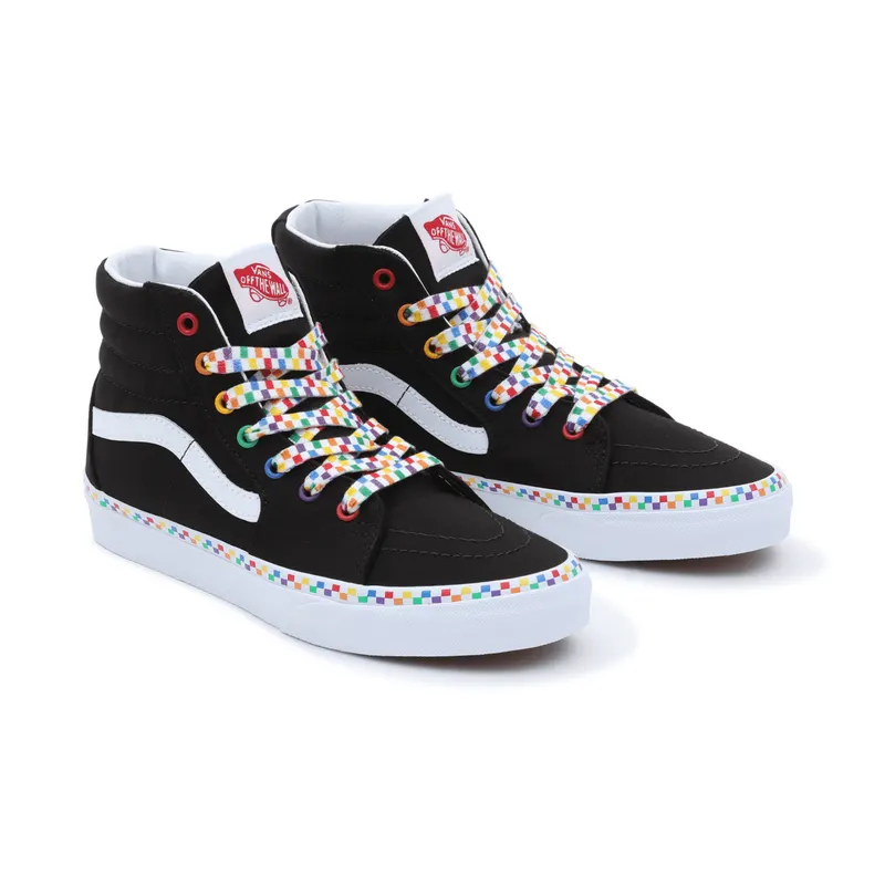 VANS Rainbow Checkerboard Sk8-hi Kinderschoenen Zwart (VN0A4UI2AC5)