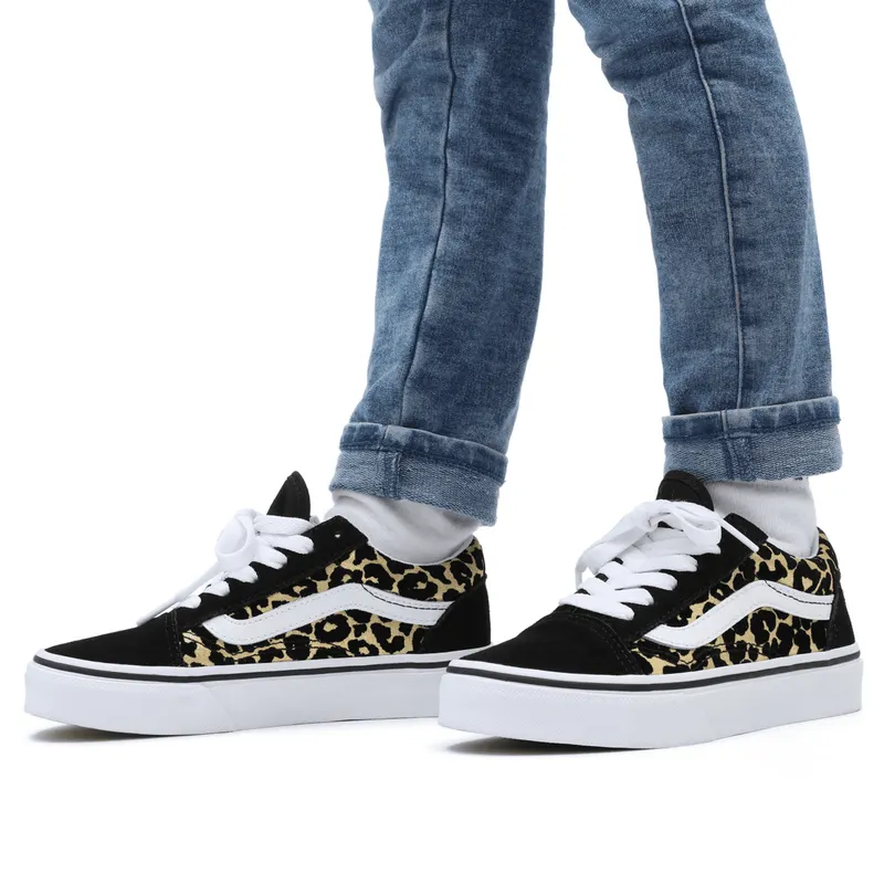 VANS Flocked Leopard Old Skool Kinderschoenen Zwart (VN0A7Q5FABS)