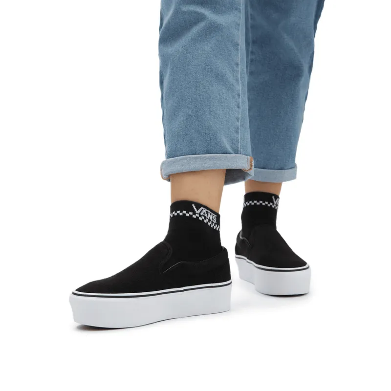 VANS Ribgebreide Slip-on Stackform Zwart (VN0A7Q5RB11)