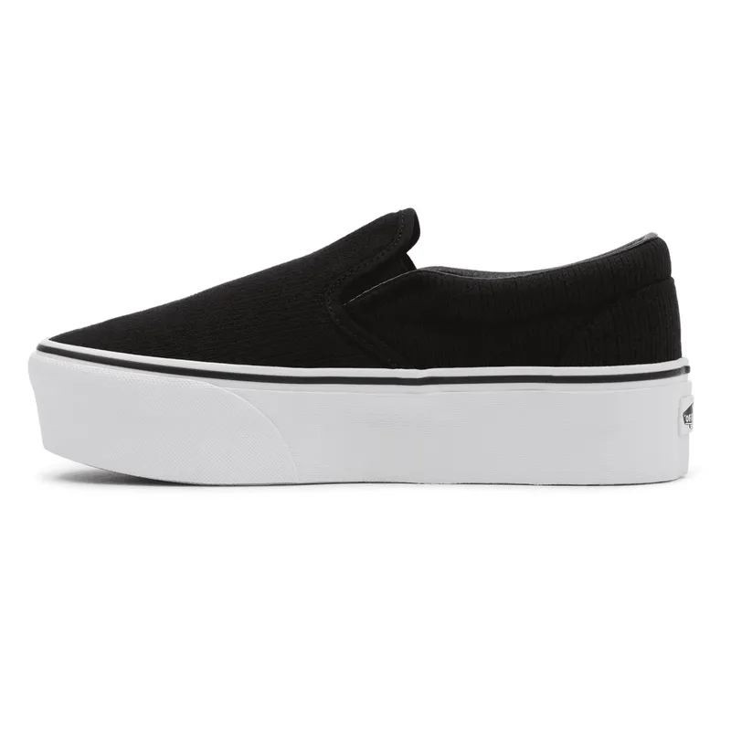 VANS Ribgebreide Slip-on Stackform Zwart (VN0A7Q5RB11)