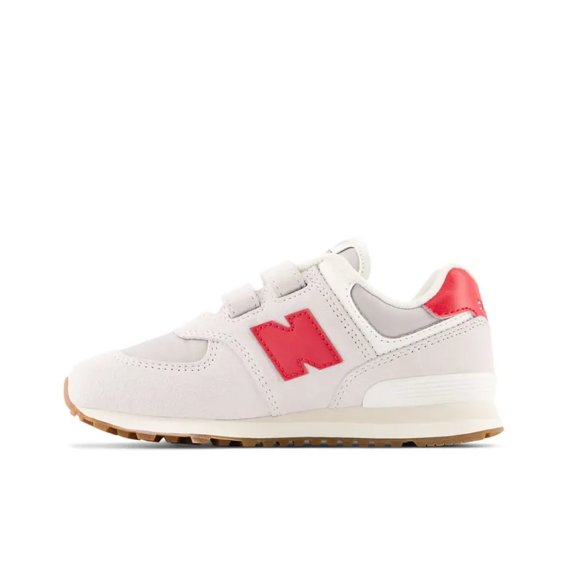 New Balance 574 Hook and Loop Nimbus Cloud / Light Aluminum / True Red (PV574V1-39034)