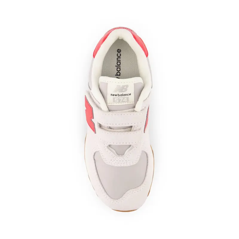 New Balance 574 Hook and Loop Nimbus Cloud / Light Aluminum / True Red (PV574V1-39034)