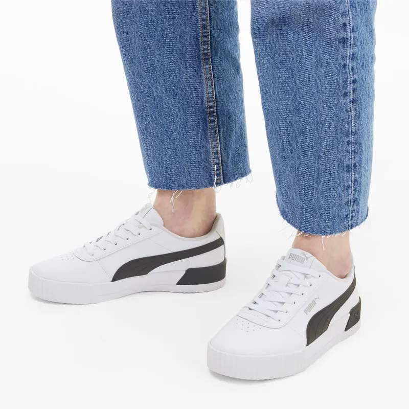 Puma Carina leren Zilver/Zwart/Wit (370325-21)