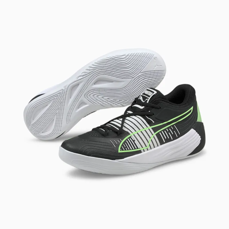 Puma Fusion Nitro basketbalschoenen Zwart/Groen (195587-01)