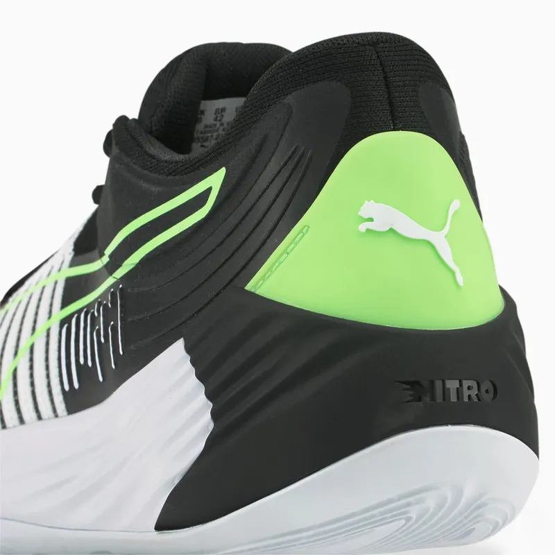 Puma Fusion Nitro basketbalschoenen Zwart/Groen (195587-01)
