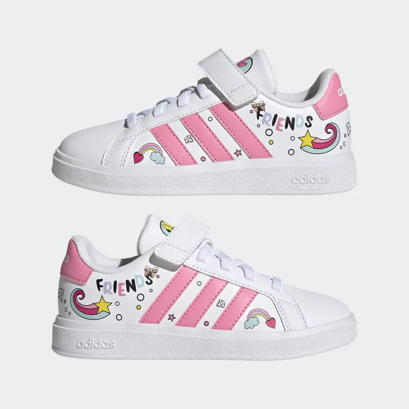 adidas adidas x Disney Grand Court Minnie Mouse Elastic Laces Top Strap Cloud White / Bliss Pink / Grey Two (GY6629)