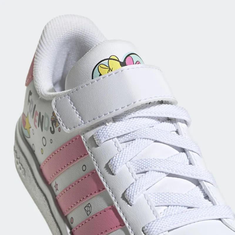 adidas adidas x Disney Grand Court Minnie Mouse Elastic Laces Top Strap Cloud White / Bliss Pink / Grey Two (GY6629)