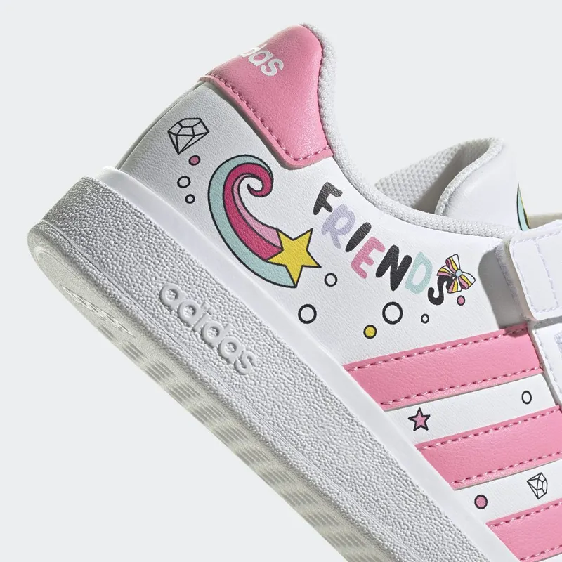 adidas adidas x Disney Grand Court Minnie Mouse Elastic Laces Top Strap Cloud White / Bliss Pink / Grey Two (GY6629)