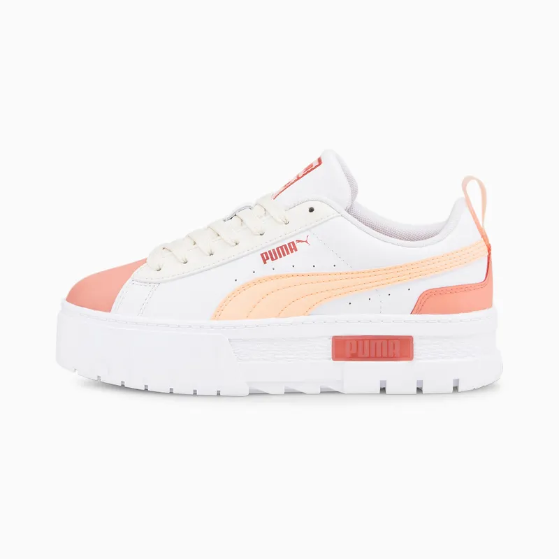 Puma Mayze Leather Wit/Roze (385591-01)