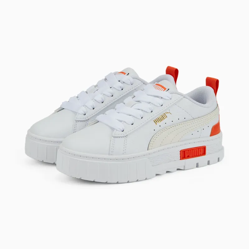 Puma Mayze leren Wit/Grijs (384528-06)