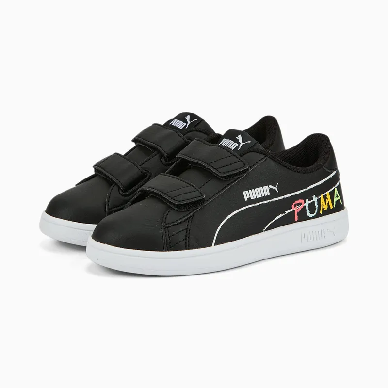 Puma Smash v2 Home School Wit/Blauw/Zwart (386200-01)