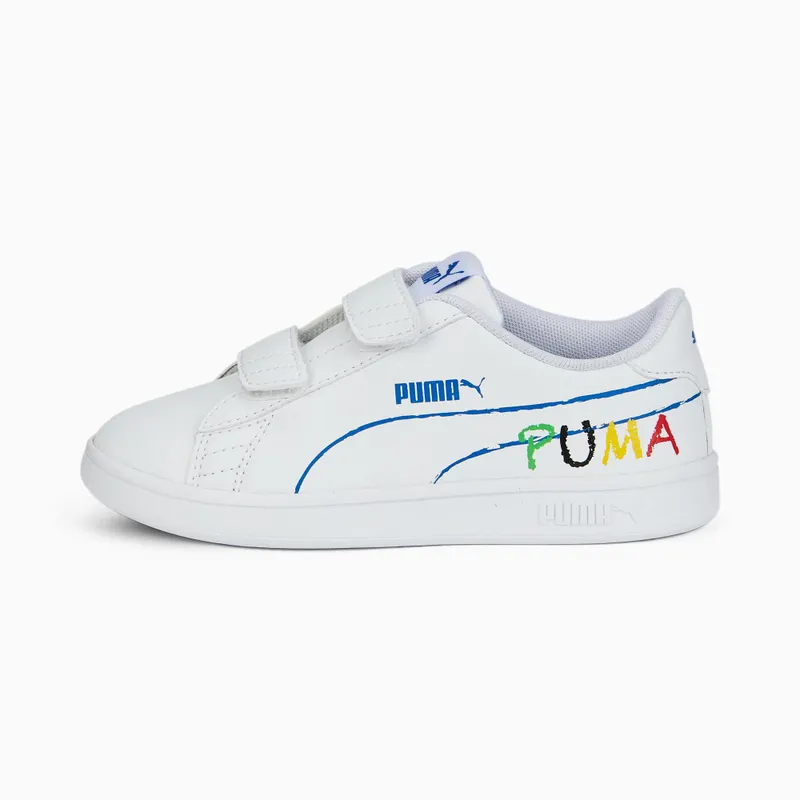 Puma Smash v2 Home School Zwart/Blauw/Groen (386200-02)