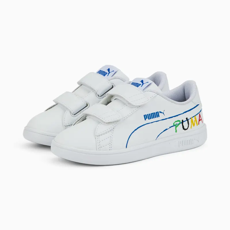 Puma Smash v2 Home School Zwart/Blauw/Groen (386200-02)