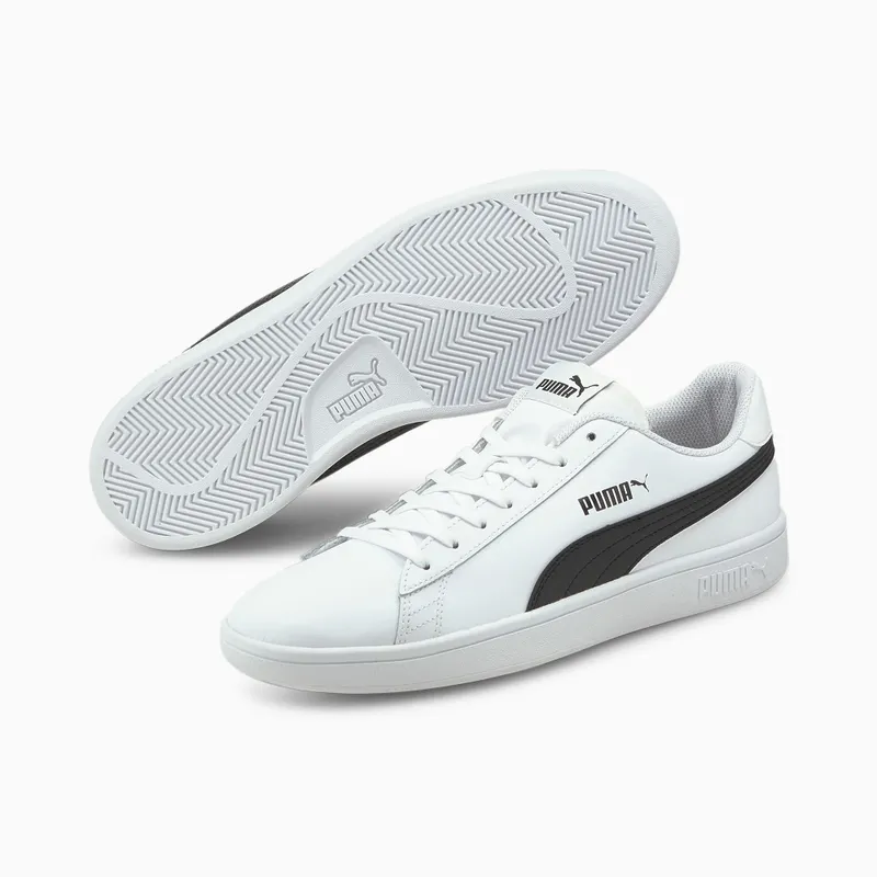 Puma Smash v2 leren Wit/Zwart (365215-01)