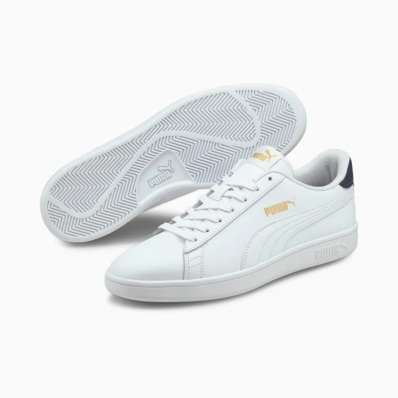 Puma Smash v2 leren Goud/Blauw/Wit (365215-35)