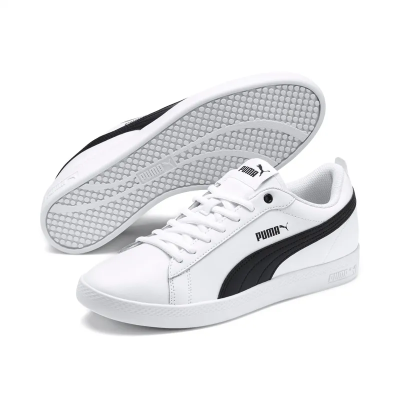 Puma Smash v2 leren Wit/Zwart (365208-01)