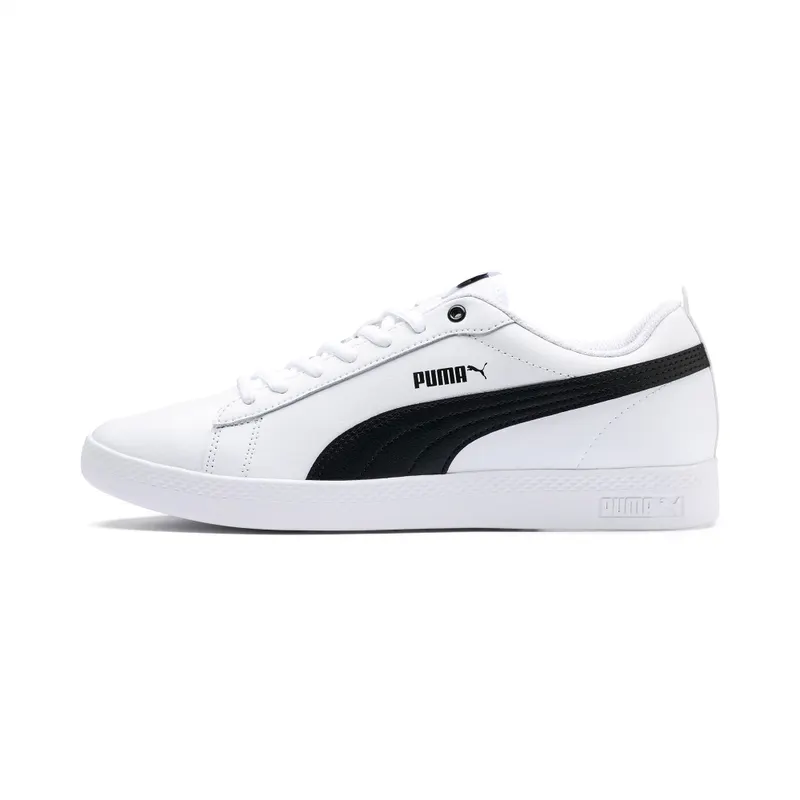 Puma Smash v2 leren Wit/Zwart (365208-01)