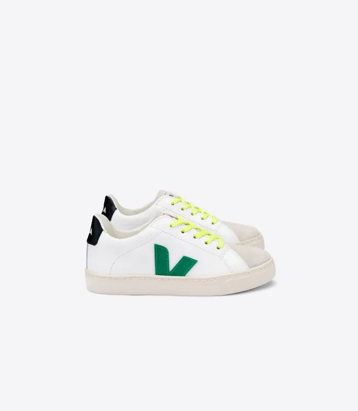 Veja ESPLAR LACES LEATHER WHITE EMERAUDE JAUNE FLUO (RSL022281)