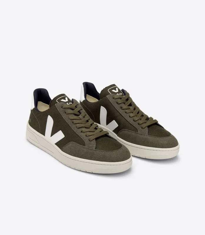 Veja V-12 VEGAN B-MESH OLIVE WHITE (XD0102820A)