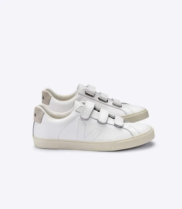 Veja 3-LOCK LEATHER WHITE (EC2001)