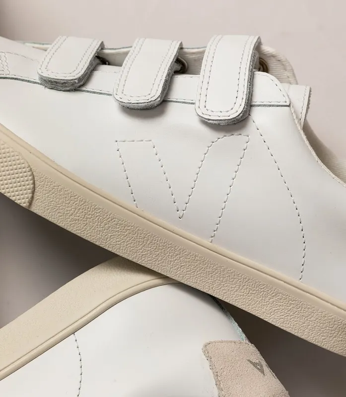 Veja 3-LOCK LEATHER WHITE (EC2001)