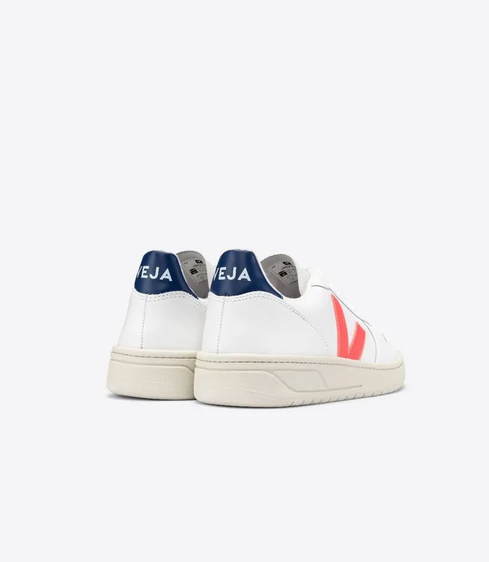 Veja V-10 LEATHER WHITE ORANGE FLUO COBALT (VX022136)