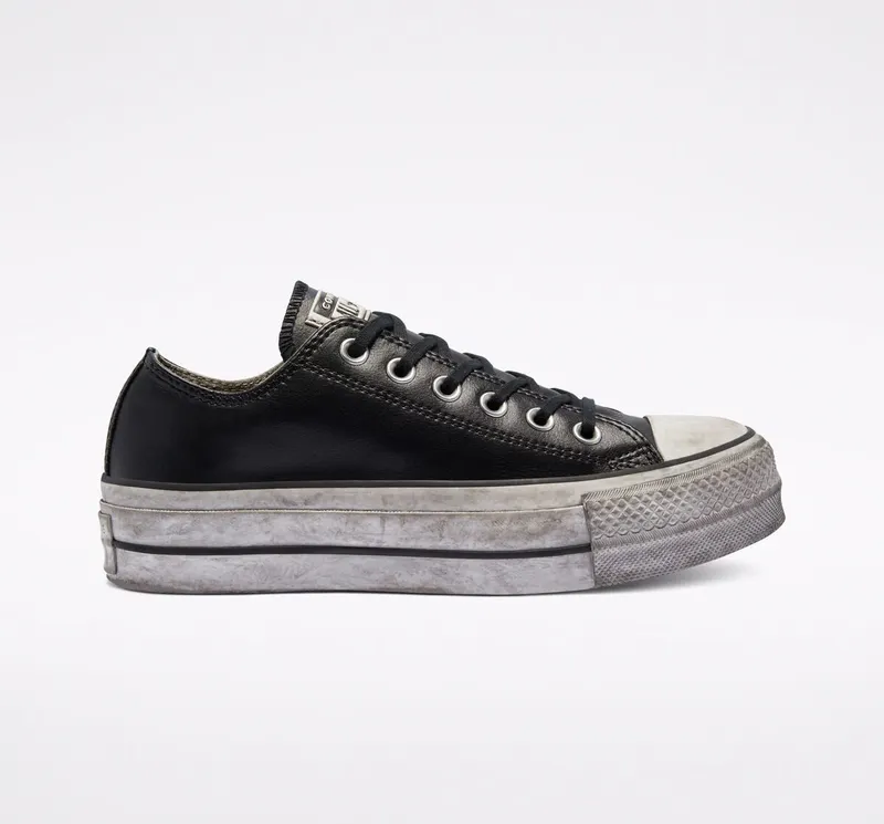 Converse Chuck Taylor All Star Leather Smoke Platform Zwart/black Smoke In (562910C)