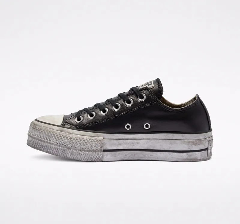 Converse Chuck Taylor All Star Leather Smoke Platform Zwart/black Smoke In (562910C)
