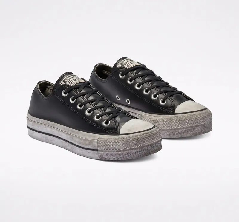 Converse Chuck Taylor All Star Leather Smoke Platform Zwart/black Smoke In (562910C)