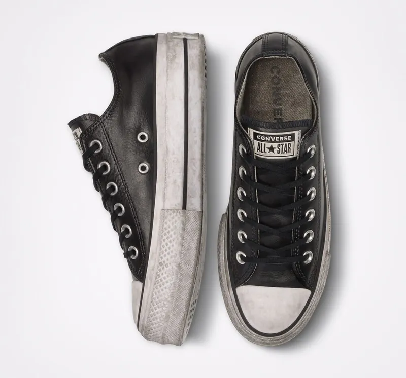Converse Chuck Taylor All Star Leather Smoke Platform Zwart/black Smoke In (562910C)