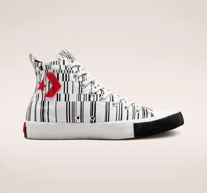 Converse UNT1TL3D Translucent Barcode Wit/zwart/university Red (A02598C)